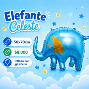 Elefante Celeste 50x70cm