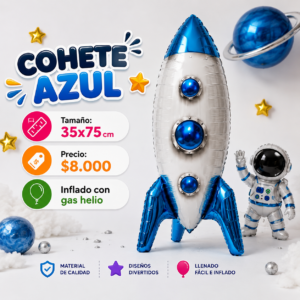 Cohete Azul 35x75cm