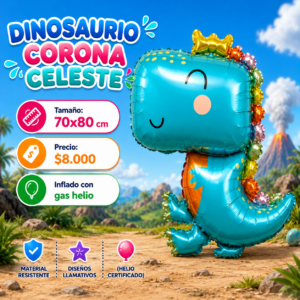 Dinosaurio Corona Celeste 70x80cm
