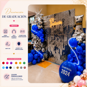 Arco organico graduación + Shimmer wall