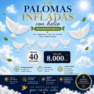 Palomas con helio