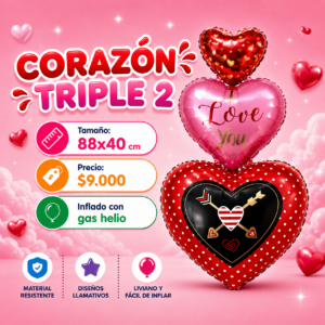 Corazón Triple 2  88x40cm