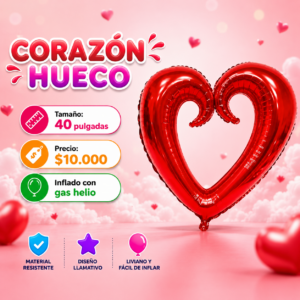 Corazón Hueco Rojo 40pulg.
